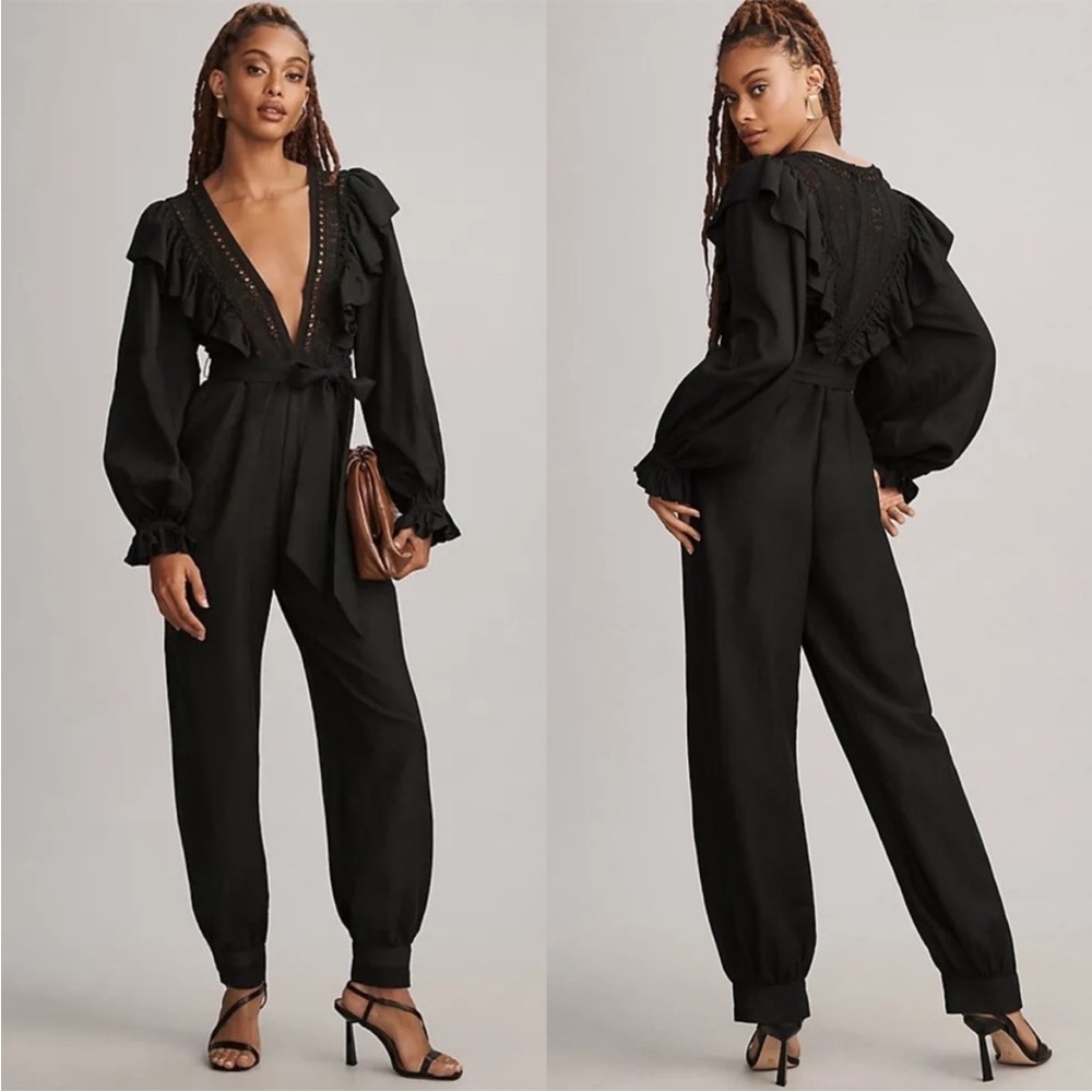Farm Rio Lace Ruffle Jumpsuit - Picture 1 of 14